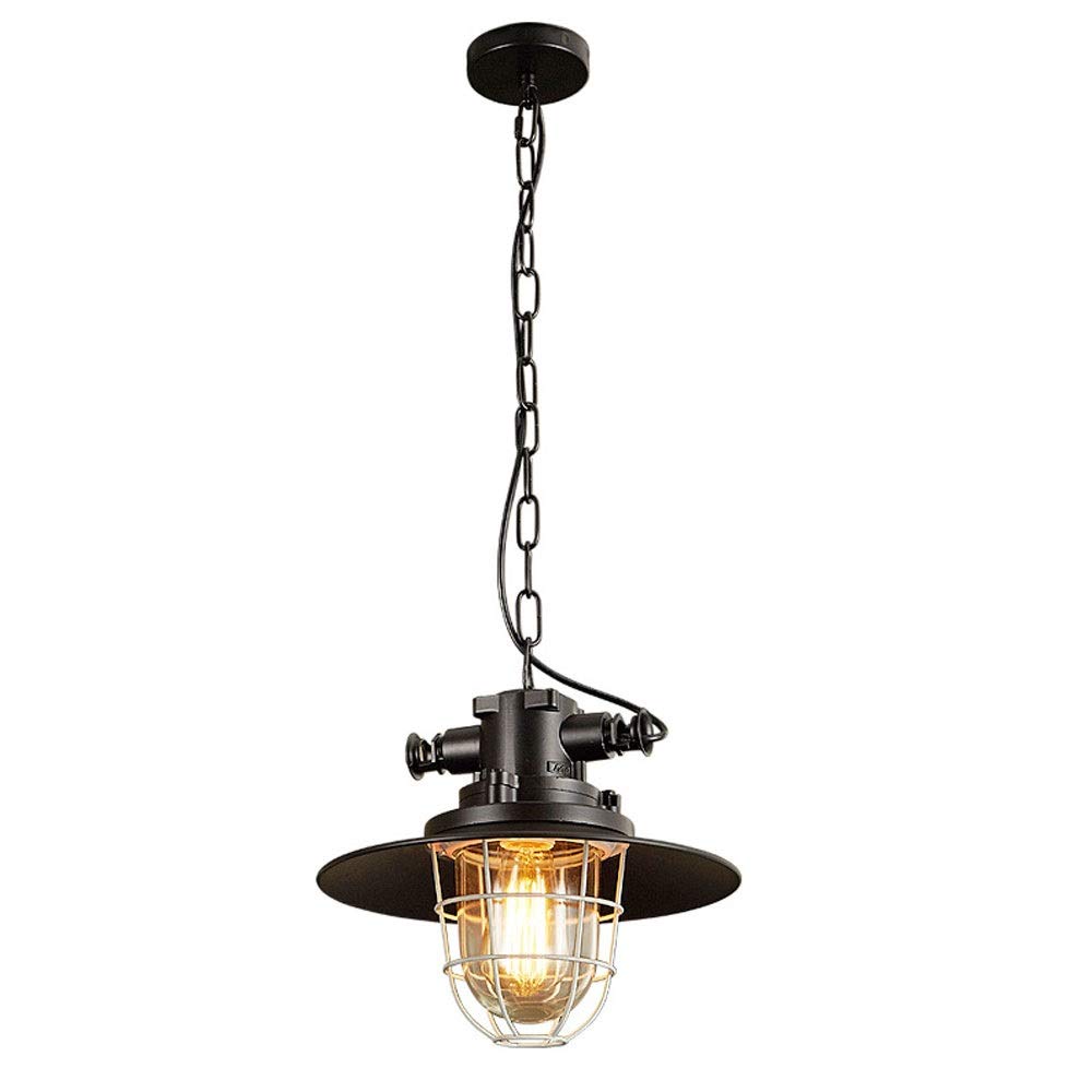 Lustre Edison E27 plafonnier industriel rustique suspension métal noir pour bar et magasin