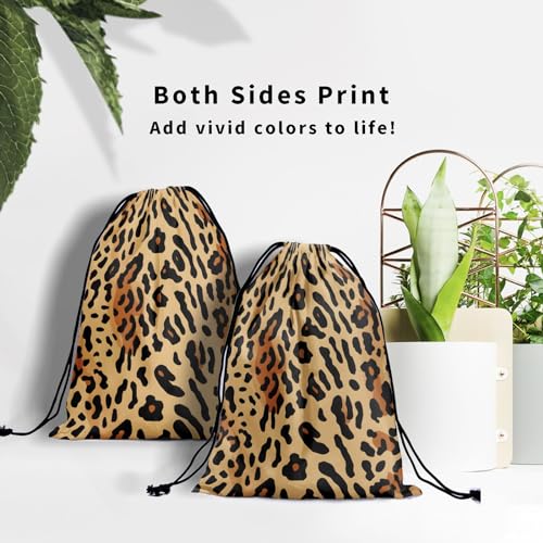 Image of Nerxy Leopard Print Gymnastics Grip Bag - Cheetah Grips Bag Animal Drawstring Storage Bags Pouch Wildlife Gym Bag for Gym Sports