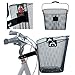 Feinmaschiger Metall Fahrradkorb Lenkerkorb Klicksystem für vorne mit Lenkeradapter Schnellbefestigung - ca. 34x26x25cm Abnehmbarer Vorderradkorb mit Tragegriff 22L 5kg Tragkraft als Einkaufskorb