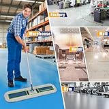 104cm Commercial Mops for Cleaning Floors, VIIWII Large Industrial Flat Mop with 150cm Long Handle 2 Heavy Duty Reusable Cotton Pads for Warehouse, Office, Hotel - Image 6