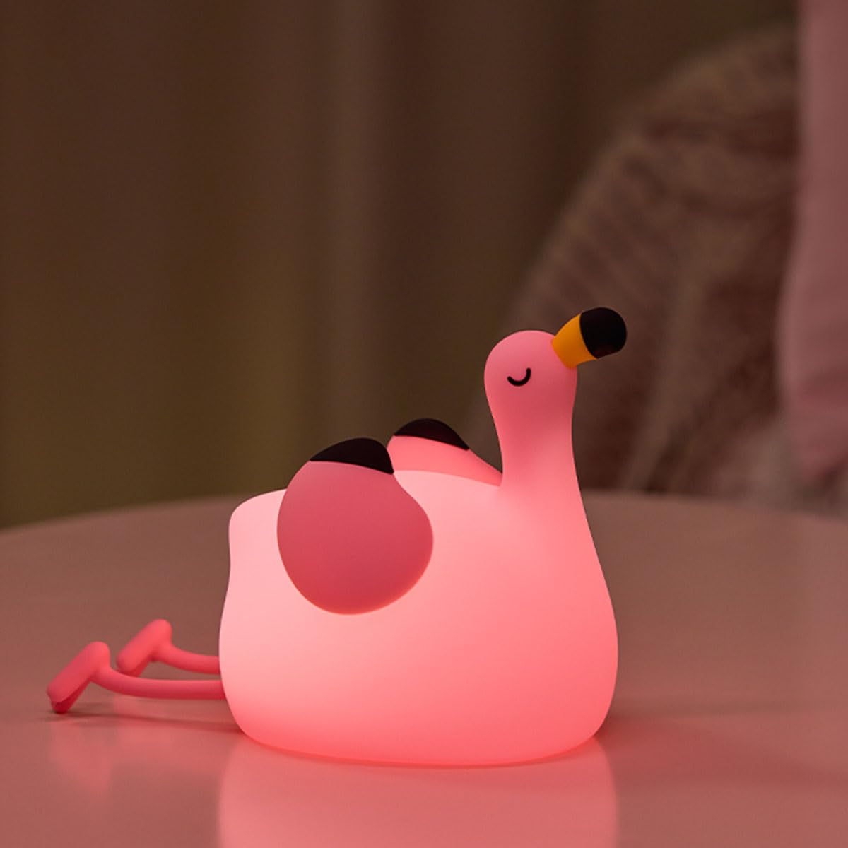 DREAMING MY DREAM Flamingo Night Light Dimmable Silicone Animal Nursery Night Light Pink Flamingo Lamp Decor for Kids
