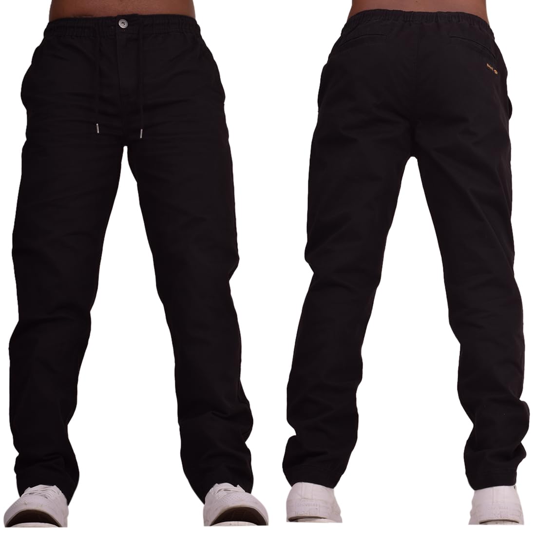 Men's Slim Fit Stretch Chino Trousers with Elasticated