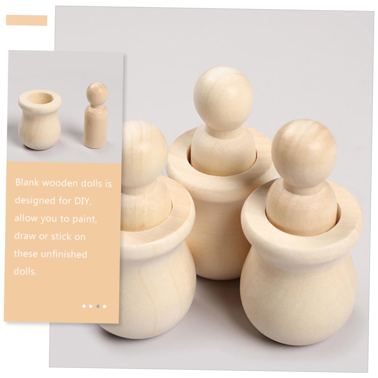 20 piezas Muñecos de Madera sin Pintar para Manualidades DIY Figuras sin Terminar para Pintar y Decorar Juguetes Creativos para Decoración Hogar