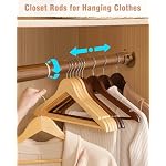 FIRJOY Closet Rods for Hanging Clothes (Wood Grain, 18.0" - 28.0") - Image 2