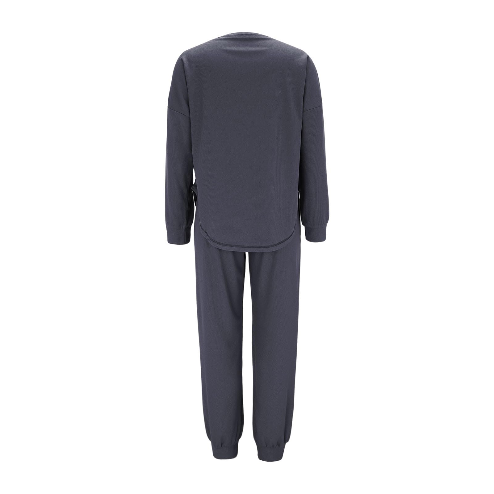 Tuta Donna Casual 2 Pezzi Completi Da Ginnastica Manica Lunga Scollo a V Tuta Sportiva Completo Palestra Elegante Set Top E Pantaloni a Gamba Larga Tute Per Jogging Fitness Yoga Da Casa Autunno