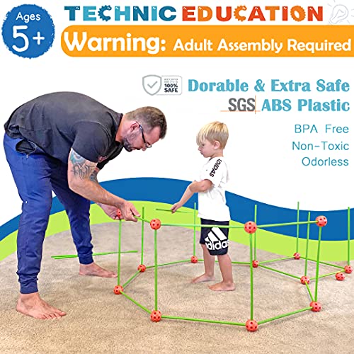 Tiny Land Kids-Fort-Building-Kit-130 Pieces-Creative Fort Toy For 5,6,7,8 Years Old Boy & Girls-Stem Building Toys Diy Castles Tunnels Play Tent Rocket Tower Indoor & Outdoor #TOP2