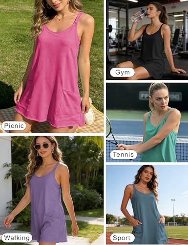 Image of Womens Sleeveless Athletic Hot Shot Mini Dress with Built-in Shorts