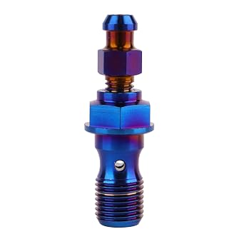 Titanium Bolt M10x1.0 1.25mm Pitch Clutch Slave Cylinder Brake Caliper Banjo Bolt Burnt Blue, M10x1.0 Pitch