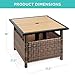 Best Choice Products Wicker Side Table with Umbrella Hole, Square PE Rattan Outdoor End Table for Patio, Garden, Poolside, Deck w/UV-Resistant Frame, Storage Space - Brown
