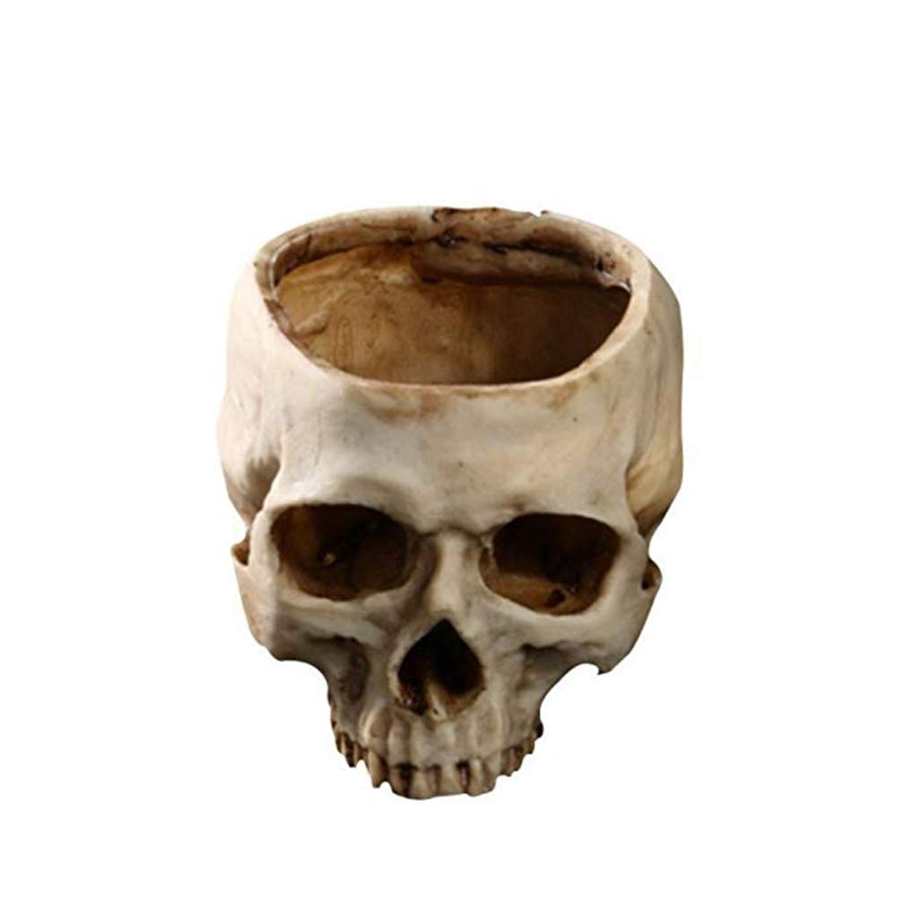 Totenkopf-Blumentopf Aus Harz – Deko-Übertopf Für Pflanzen, Bar Oder Wohnzimmer