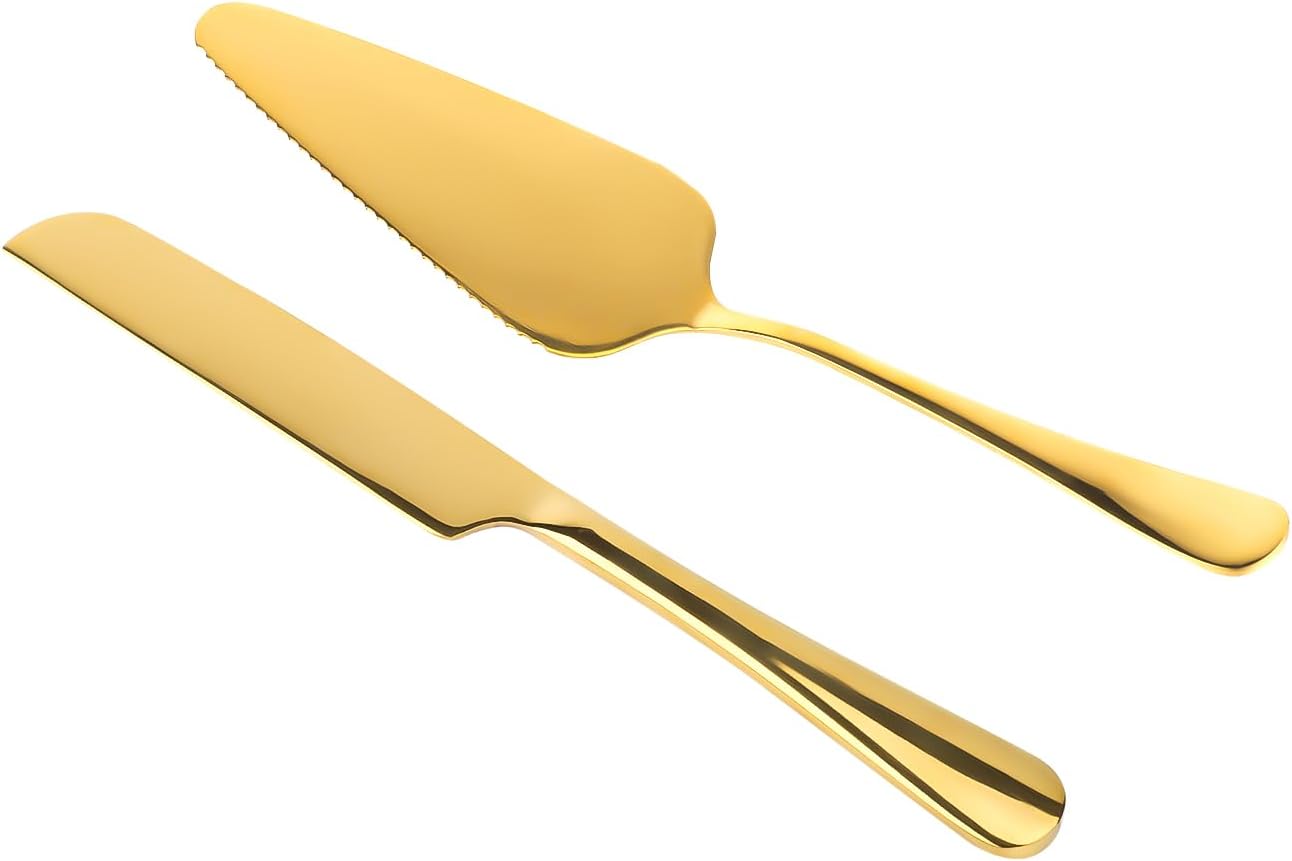 2pcs Wedding Cake Knife Set, Stainless Steel Cake Cutting