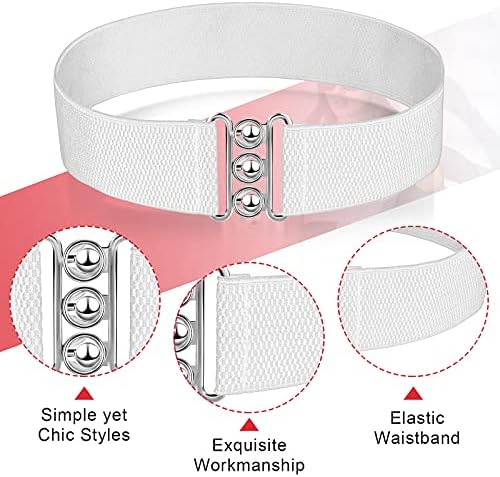 Elasticated Wide Nurse Belt Stretch Waistband Belt Elasticated Waist Buckle Belt Vintage Retro Style 1950's Elasticated Wide Nurse Belt for Women Dresses Gowns