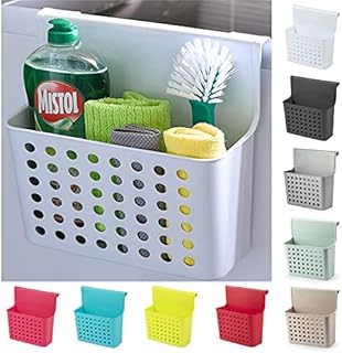 Plastific Kitchen Over Cabinet Drawer Door Hanging Organizer Basket Balance Attach a Trash Waste Bin Box Hanging Small Trash Suitable for Kitchen, Bathroom, Toilet, Bedroom (White)