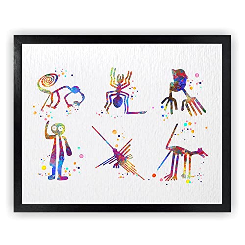Dignovel Studios 8X10 Unframed Nazca Lines Peru Geoglyphs Mystery Desert Landscape Ancient Watercolor Art Print Poster DN711