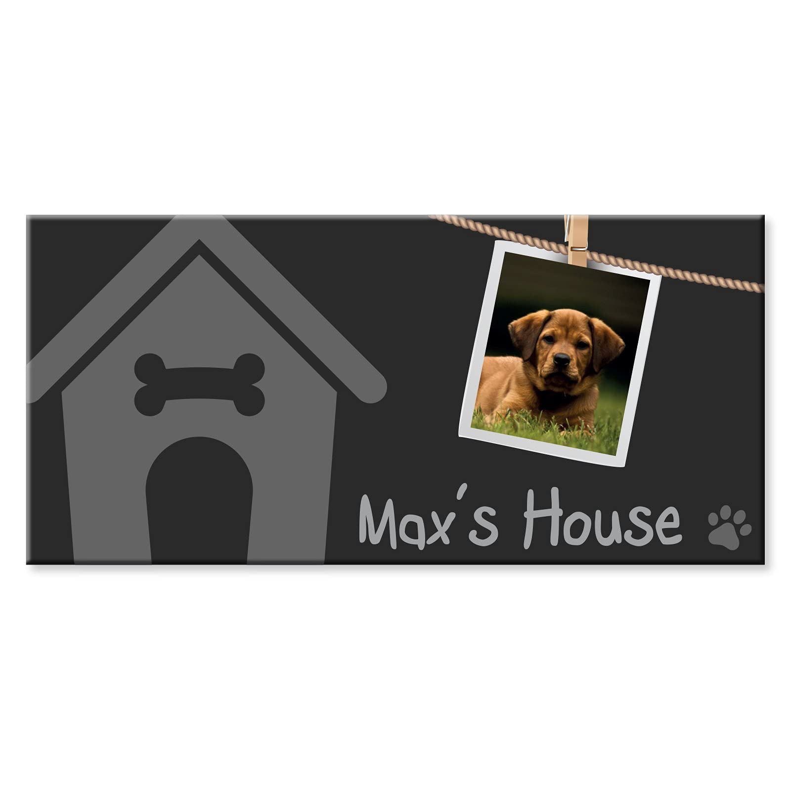 YouPersonalise Dog House Door Sign *BLACK*