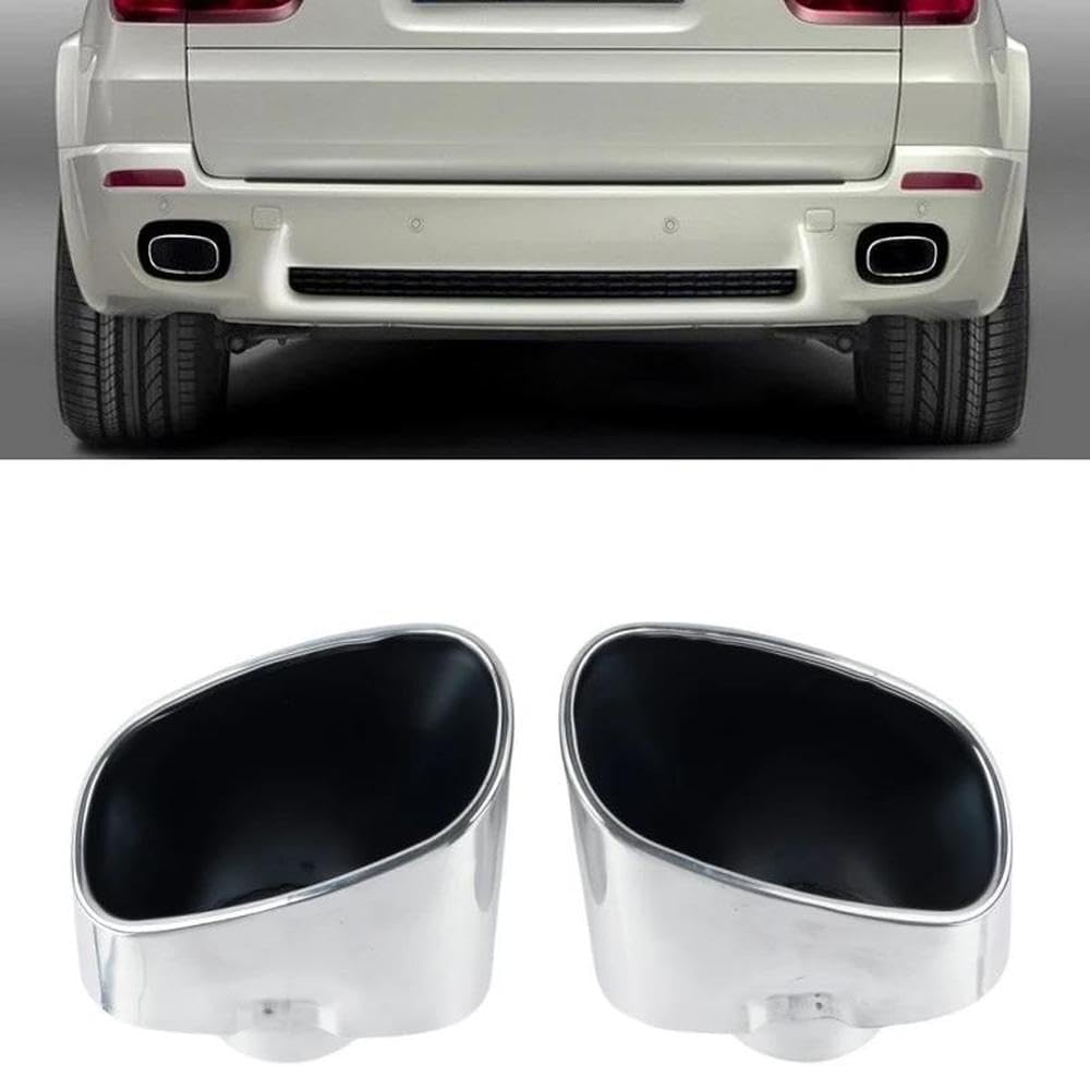 Spare Parts Suitable For BMW X5 E70 2008-2010 Tail Throat Exhaust Pipe Modification Square Muffler Tip Stainless Steel Nozzle