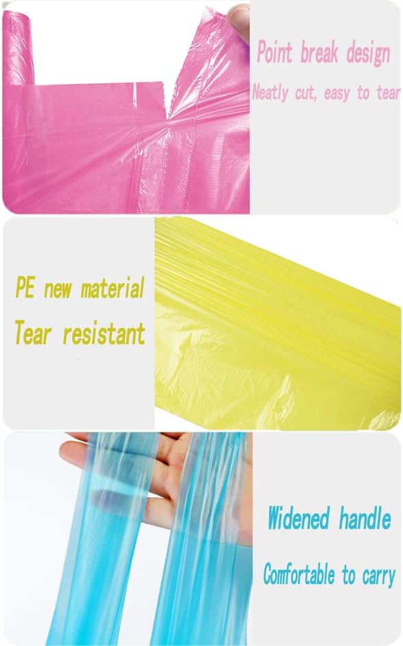 Miniatura 4 de 100 bolsas de basura pequeñas coloridas de 4 galones, valor grueso, duraderas, asas, diseño de punto de ruptura, material de polietileno, uso en