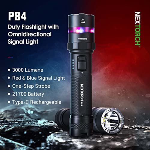 Nextorch 3000 Lumens Rechargeable Multi-Light Source Type-C Usb Mini Led Flashlights Compact Edc Warning Torch P84 #TOP1