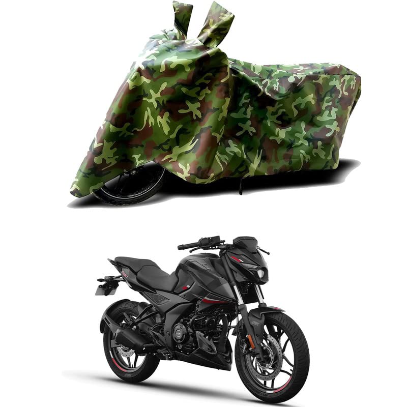 Image of 100% Water Resistant Bike Scooty Two Wheeler Body Cover Compatible for Bajaj Pulsar N250 ABS /UV-Rays /Heat Protection /Birds Dropping /Scratchproof /Dust Proof /Waterproof /All Varient[Green MJ]