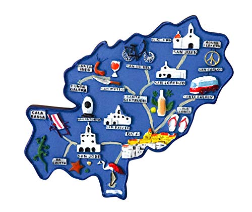 zamonji Ibiza Famous Historical Buildings Map Spain 3D Resin Fridge Magnet Refrigerator Stickers Tourist Travel Souvenir Gift
