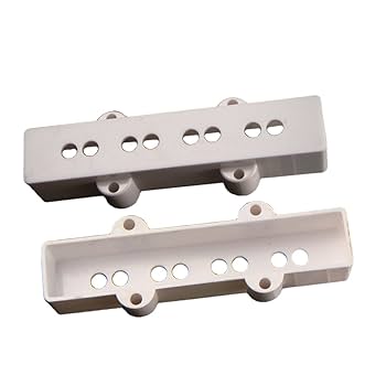 ベースピックアップ(ジャズベース用　ネック、ブリッジ2コセット) Gloss Black 4 String Jazz Bass Guitar Pickup Cover Set for