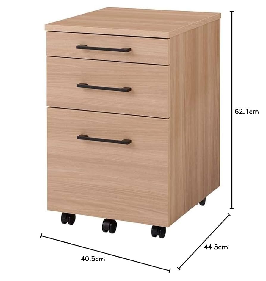 プラス 木製デスクワゴン 3段 W1-044SC-3 濃木目 幅40.5cm プラス 木製デスクワゴン 3段 W1-044SC-3 濃木目 幅40 5cm