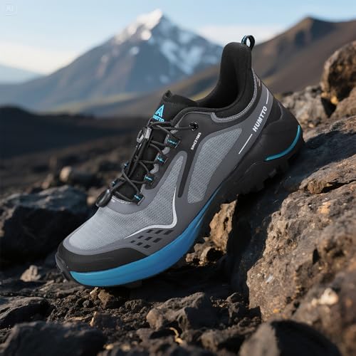 Image of HUMTTO Men's Hiking Sneakers Quick Lace Lightweight Trail Running Shoes Breathable Outdoor Walking Shoes