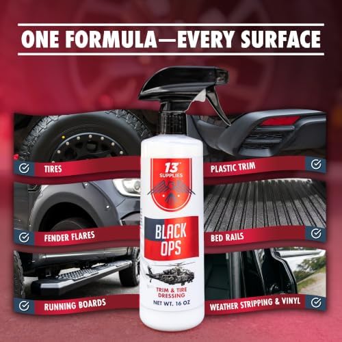 Black Ops: Trim & Tire Dressing, Long-Lasting Tire Black & Shine Spray 16oz - 2