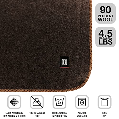 Ektos 90% Wool Blanket, 4.5 Lbs, Warm, Thick, Washable, Large 66" X 90", Us Military Style | Perfect For Camping, Outdoor Adventures, Sporting Events, Survival & Emergency Kits (Brown) #TOP1