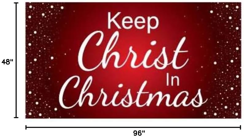VictoryStore Christmas Decorations: Christmas Banner - Keep Christ in Christmas Waterproof Vinyl Banner (4 feet x 8 feet)