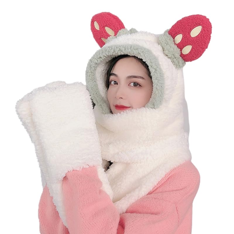 Bonnet peluche dessin animé fraise : le cadeau d'hiver idéal pour femme
