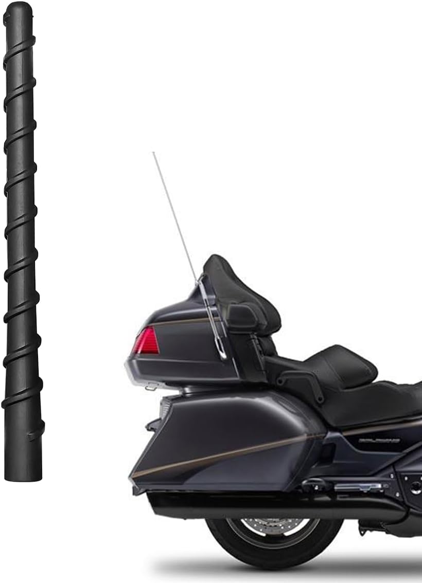 AMFRNE Motorcycle Short Antenna Fit for Honda Goldwing GL1800 (2001-2017) | F6B (2013-2017) | 7" Spiril Flexible Rubber Antenna, Optimized AM/FM Radio Reception, for Goldwing GL1800 Radio Accessories