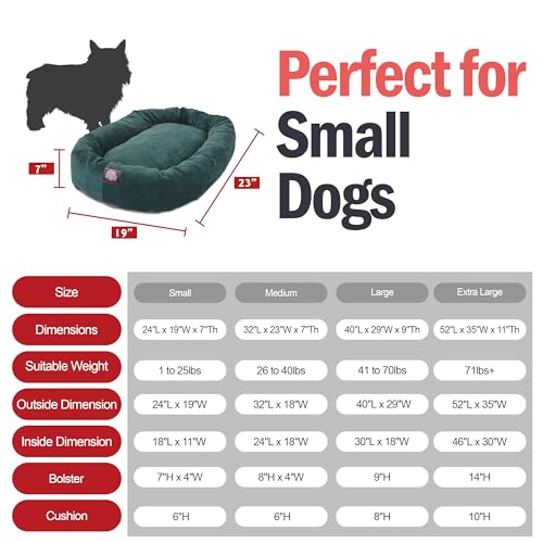 Image of Majestic Pet 24 Inch Micro Velvet Calming Dog Bed Washable - Cozy Soft Round Dog Bed with Spine for Head Support - Fluffy Donut Puppy Mat 24x19x7 (inch) Small - Marine (2025)