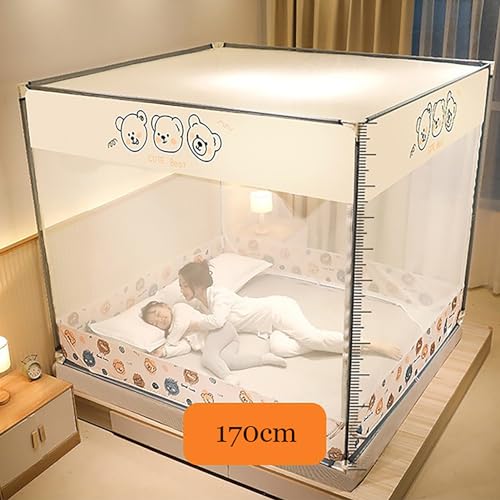 Moustiquaire anti-chute installation gratuite lit double fermeture eclair 2m - 4