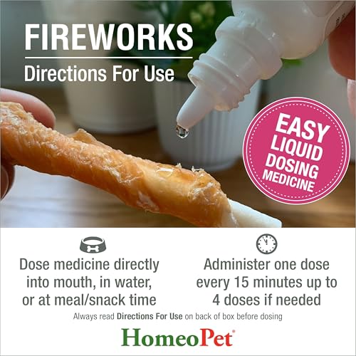 HomeoPet Fireworks, Safe and Natural Loud-Noise-Anxiety Calming Supplement for Cats, Dogs, and Other Small Animals, 15 Milliliters - Image 5