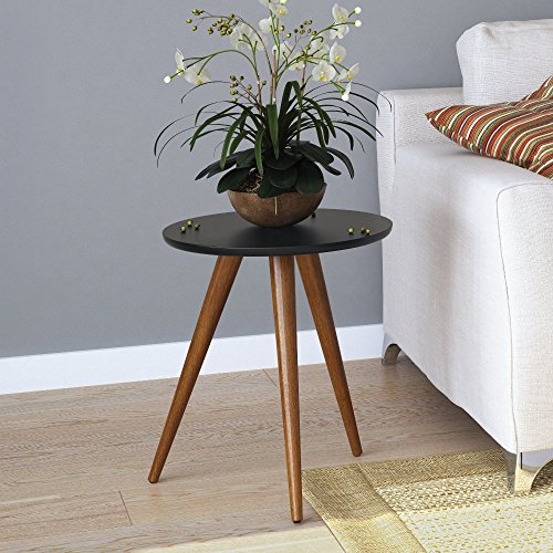 Mesa Lateral Decorativa Sofia B01 Preto Pés Palito - Lyam Decor