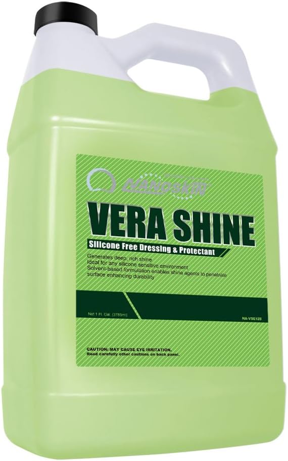 Nanoskin Vera Shine Silicone-Free Dressing & Protectant 1 Gallon – Solvent-Based High Gloss, Body Shop Safe Tire & Trim Dressing, VOC Compliant, Fast Dry, Long-Lasting Vinyl Plastic Rubber Shine