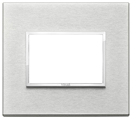 Eikon EVO Vimar 21653.02 Eikon Evo Placca alluminio 3M, Grigio Next