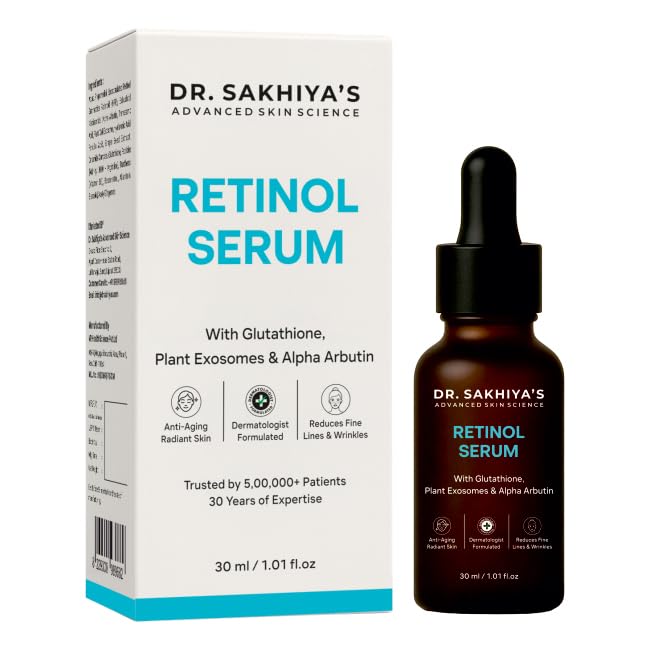 Image of Dr. Sakhiya's 2% Retinol Serum, Glutathione, Alpha Arbutin & Plant Exosomes | Anti-Aging, Dark Spot & Wrinkle Treatment | For All Skin Types | 30ml