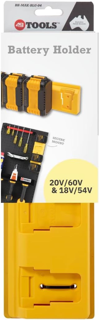 48 Tools - Battery Holder for DeWalt FLEXVOLT Batteries | 20V/60V | Wall Mount | Battery Storage for Truck, Trailer, Van, Workshop, Shelf, Toolbox
