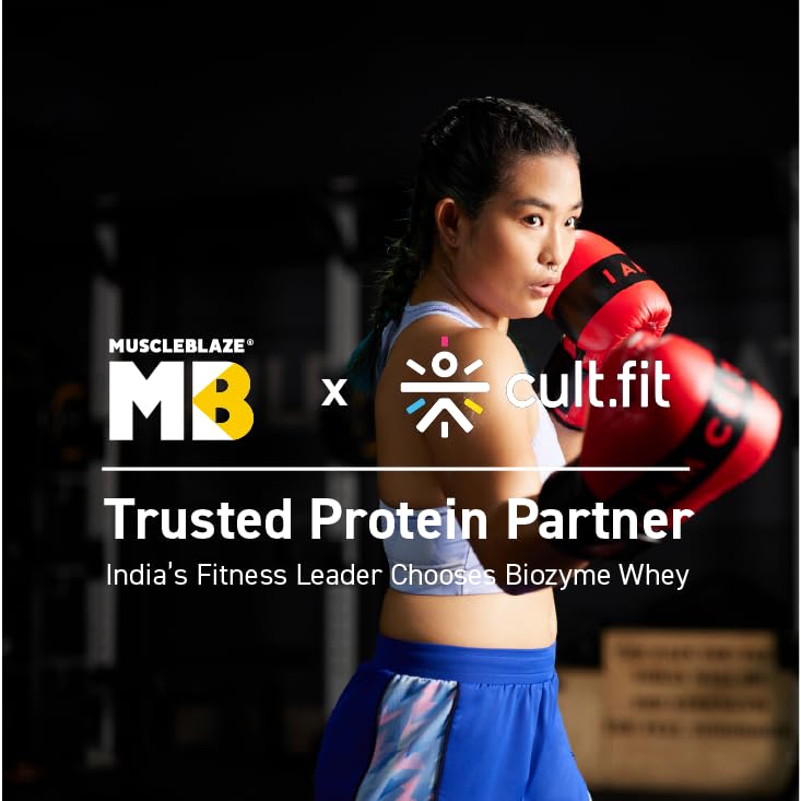 Image of MuscleBlaze Biozyme Performance Whey Protein Powder, 5 Sachet Travel Pack, Magical Mango, 180g (5x36g) | 25g Protein Per Sachet | Clinically Tested 50% Higher Protein Absorption