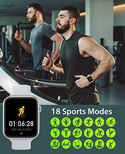 Smart Watch For Men Women Android Iphone, Activity Trackers And Smartwatches With Bluetooth Call(Answer/Dial), 1.85" Hd Touch Screen Fitness Heart Rate Spo2 Sleep Blood Pressure Monitor Pedometer #TOP2