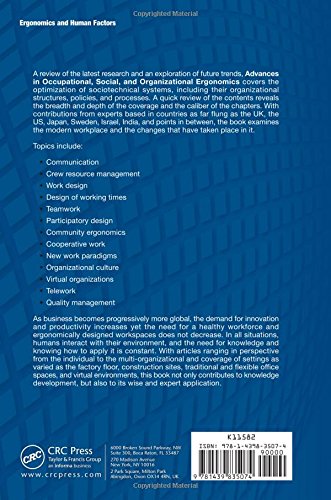 Advances in Occupational, Social, and Organizational Ergonomics (Advances in Human Factors and Ergonomics Series)