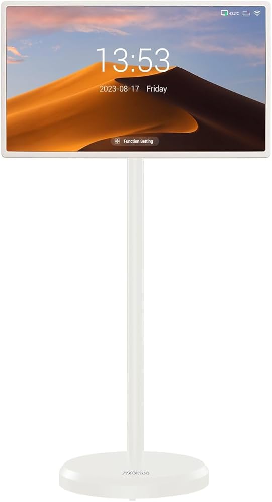 StandbyMe 22 Inch 1080p Portable tv Built-in Camera, Portable Touch Screen Monitor Rollable Tablet TV, Wireless TV on Wheels Touchscreen Built-in Battery(6-8H) (Without Camera)