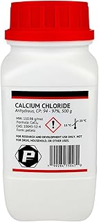 Calcium Chloride (CaCl2), Anhydrous Pellets - 500 g Bottle | High-Purity, Fast-Acting Desiccant for Moisture Absorption, Dehumidifying, Ice Melting, and Laboratory Use