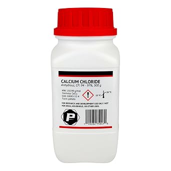 Calcium Chloride CaCl2, Anhydrous Pellets - 500 g Bottle | High-Purity, Fast-Acting Desiccant for Moisture Absorption, Dehumidifying, Ice Melting, and Laboratory Use