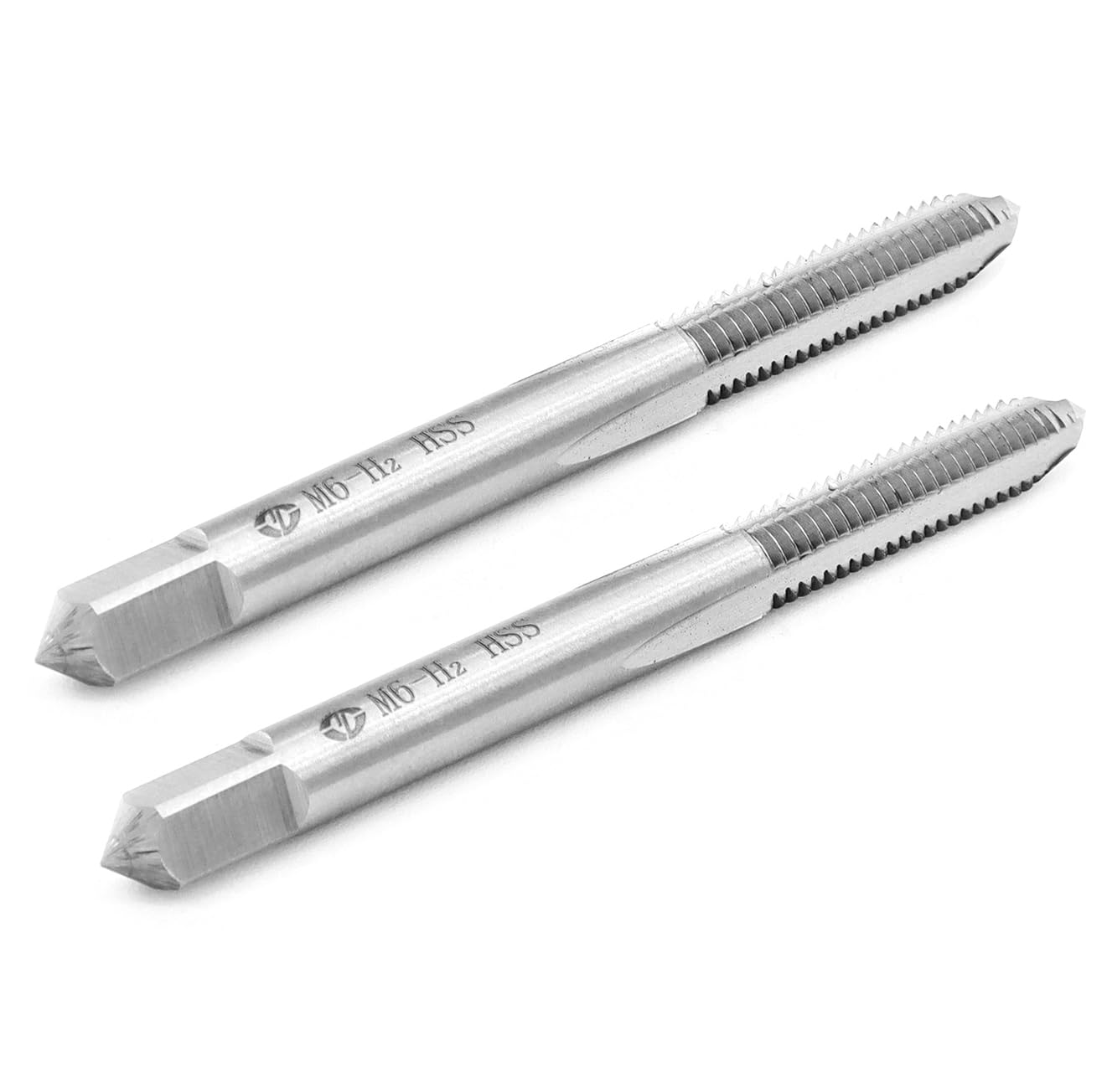 Kesiku M6*1.0 Metric Hand Thread Tap, Taper Screw Tap Set, Tapping Tool Repair Tool, 1 Pair, Silver, M6*1.0-2pc