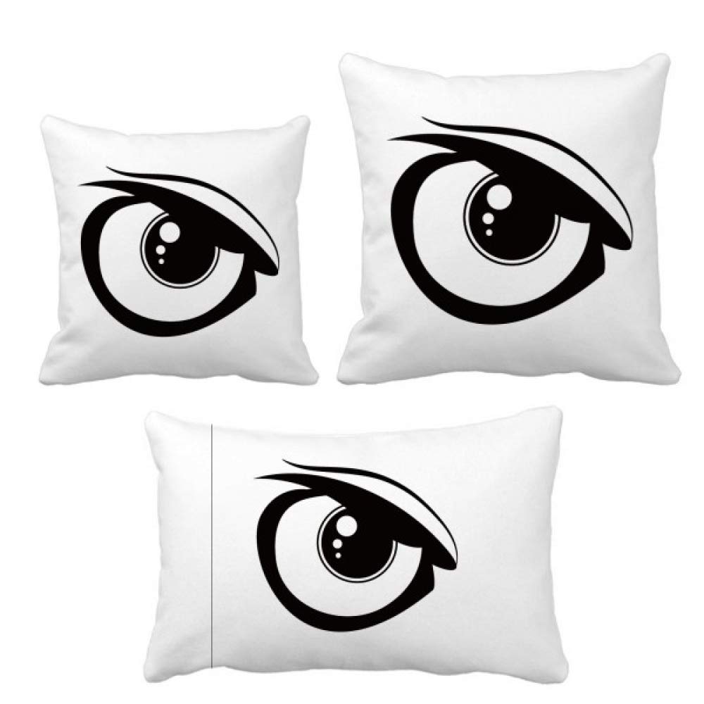 Housse de coussin œil vectoriel noir pour décoration de maison