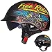 Produktbild Halbschalenhelm Mit ECE Bobber Helm Leichter Helm Scooter Cruiser Chopper Pilot Retro Halbhelm Herren Jethelm Eingebaute Schutzbrille Schnellverschluss Mofa-Helm Brain Cap,E-L59-60cm
