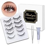 False eyelashes look very natural and long Includes 5 pairs of eyelashes 1 Lash cluster 1 Pack Strip eyelash adhesive Lashes reusable strip Easy to apply Glue On